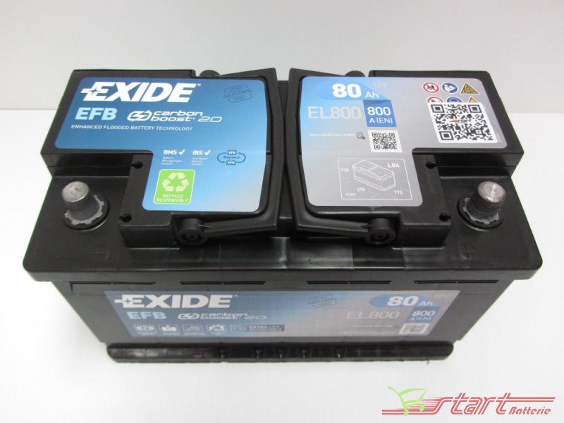 Exide EL800 EFB 12V 80Ah 800A(EN) L4A